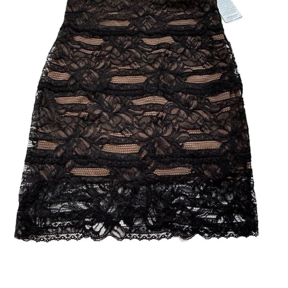Nicole Miller Illusion Yoke Lace Sheath Dress Worn by Grace Sz L Black - Picture 8 of 12